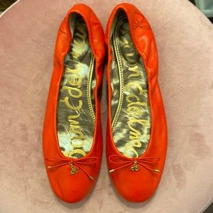 Cherry Red Leather Ballet Flats